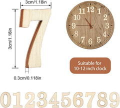 Wooden number '7' with dimensions and compatibility information for a clock.