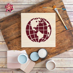 Cliths Reusable Earth Map Stencil Cutout for Painting Wall Art Scrapbooking