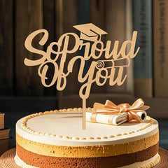 script font so proud of you cake decoration for graduates