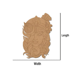 Decorative headpiece with measurements on a white background