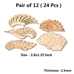 Cliths Pack of 24 Angel Wing Wooden Cutouts Craft DIY Painting Blanks for Baby Showers