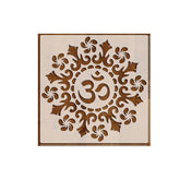 Cliths Om Mandala Stencil for Painting on Wall Fabric Wood Paper Reusable Indian Spiritual Aum Symbol Template for Home Decor Art and Craft DIY Stenciling