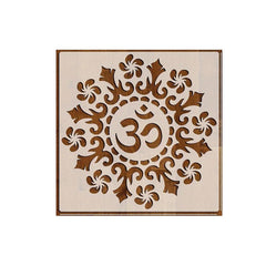 Cliths Om Mandala Stencil for Painting on Wall Fabric Wood Paper Reusable Indian Spiritual Aum Symbol Template for Home Decor Art and Craft DIY Stenciling