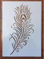 Decorative peacock feather design on a white background
