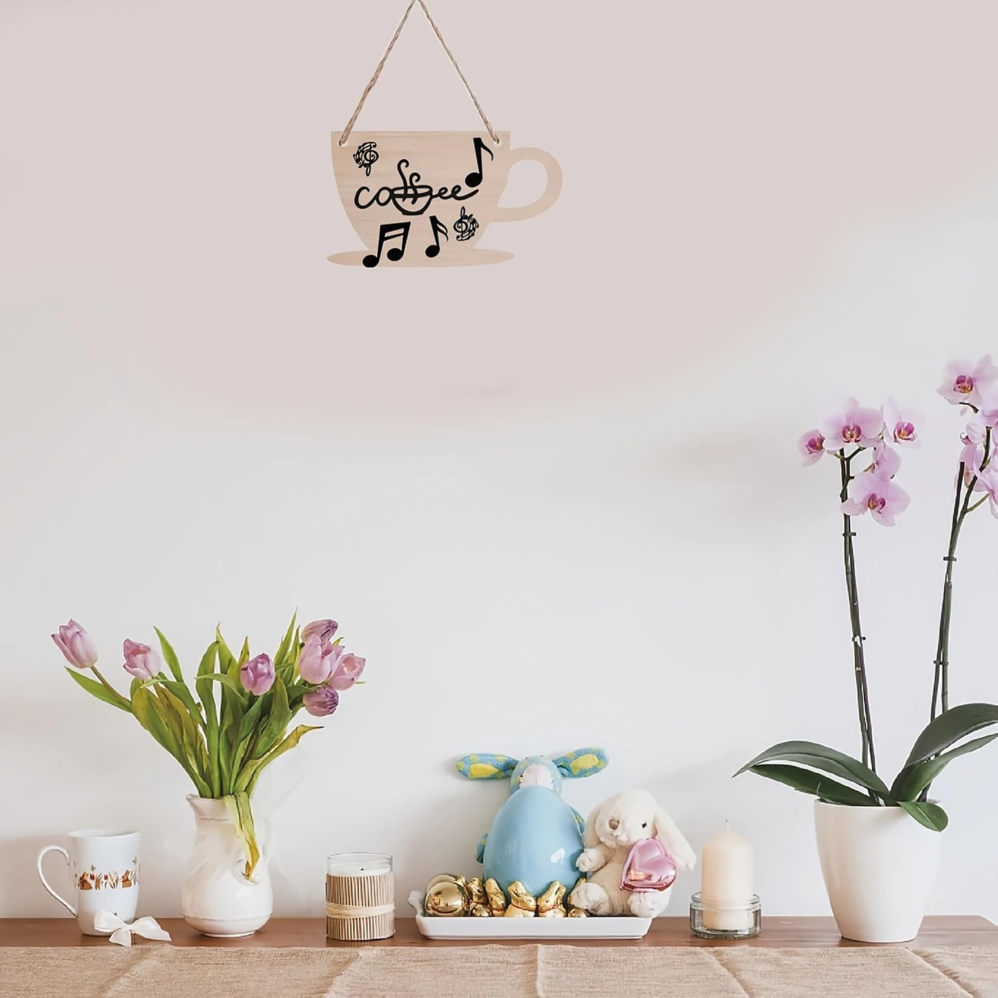 Paintable wooden mug figures for kitchen embellishment