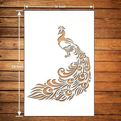 indian peacock pattern stencil template