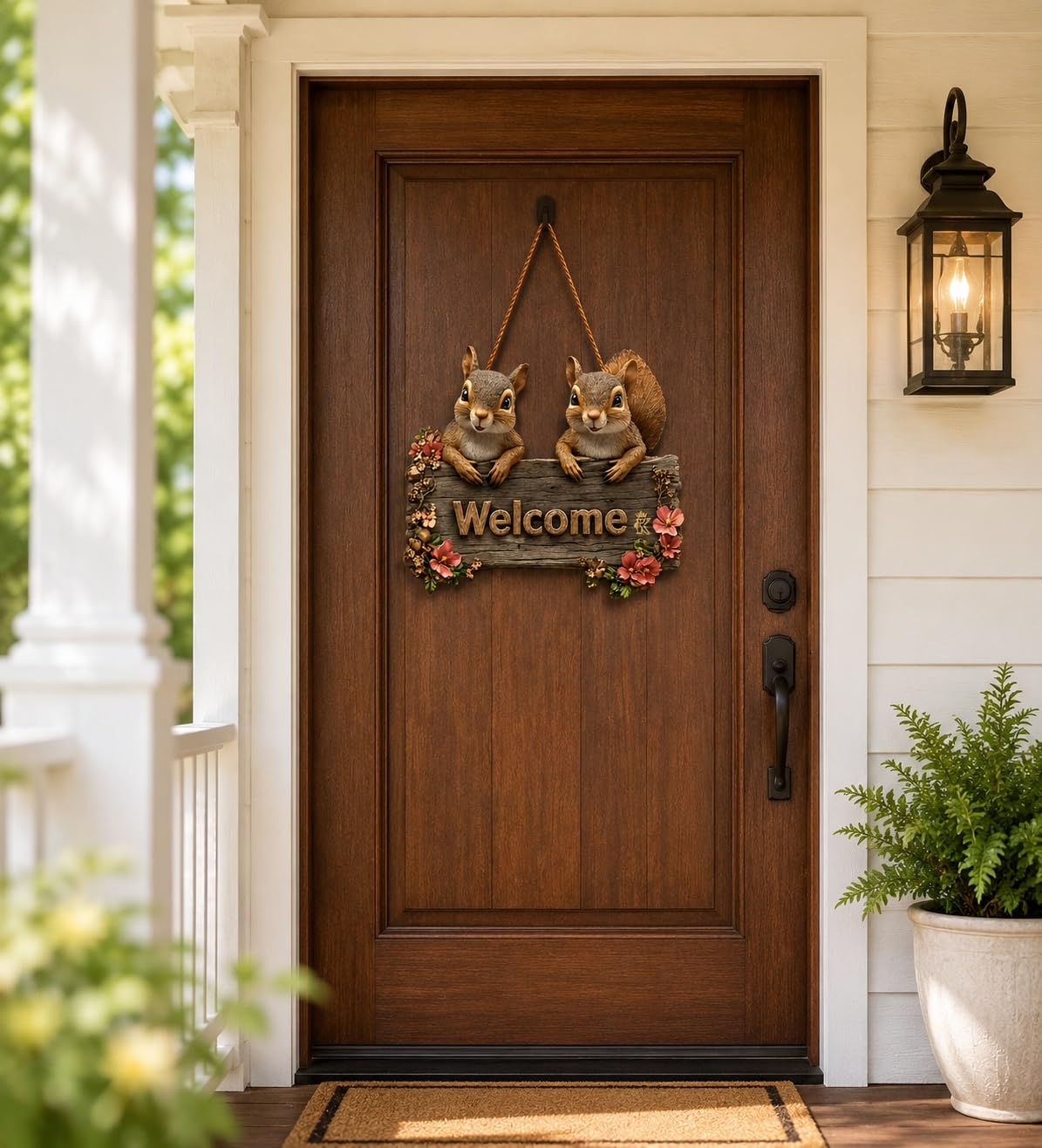 cute animal welcome sign for garden