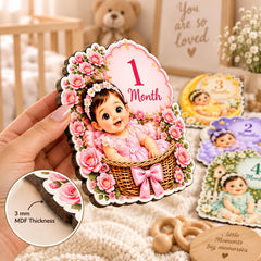 Wooden baby milestone cards for newborn photography