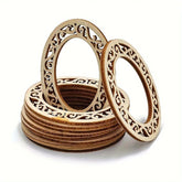 American Elm 20 Pcs Wooden Lace Photo Frame Cutouts DIY Scrapbooking Ornaments for Card Making, Halloween, Kids Crafts, Vintage Style Wooden Frame Shapes