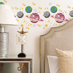 space wall stencil for nursery room