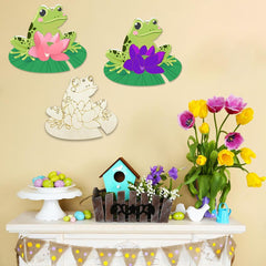paintable wooden frog shapes