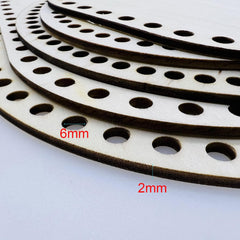 American Elm 5 Piece Wooden Basket Bottom Set Oval & Round MDF Bases for DIY Crochet Baskets & Crafts Weaving Supplies