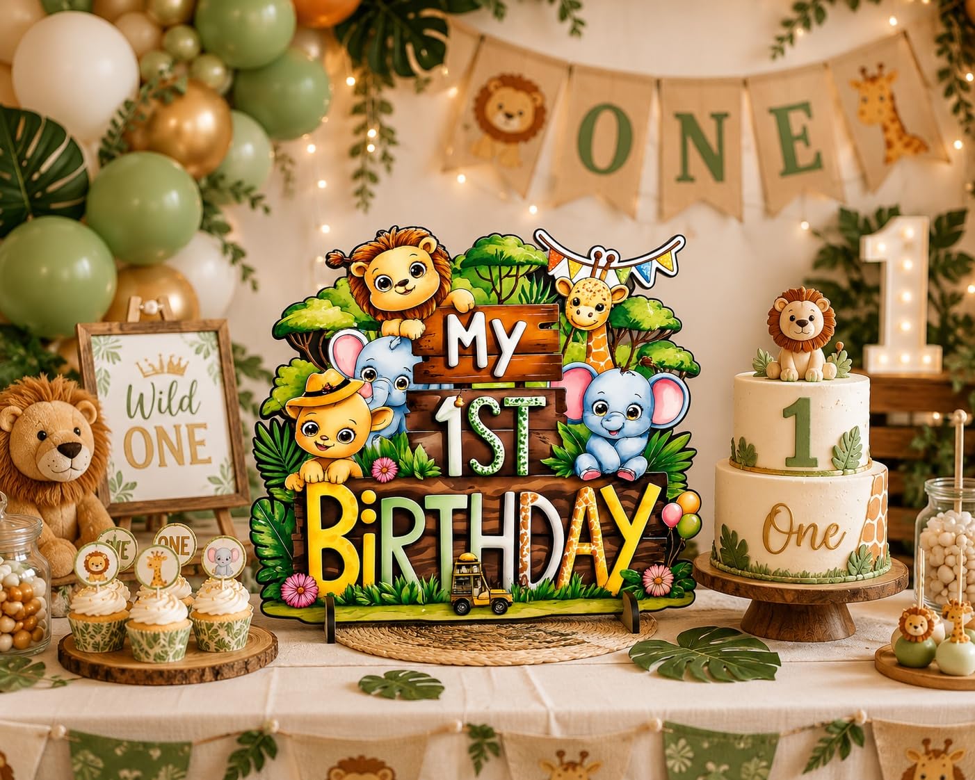 baby boy first birthday table standee