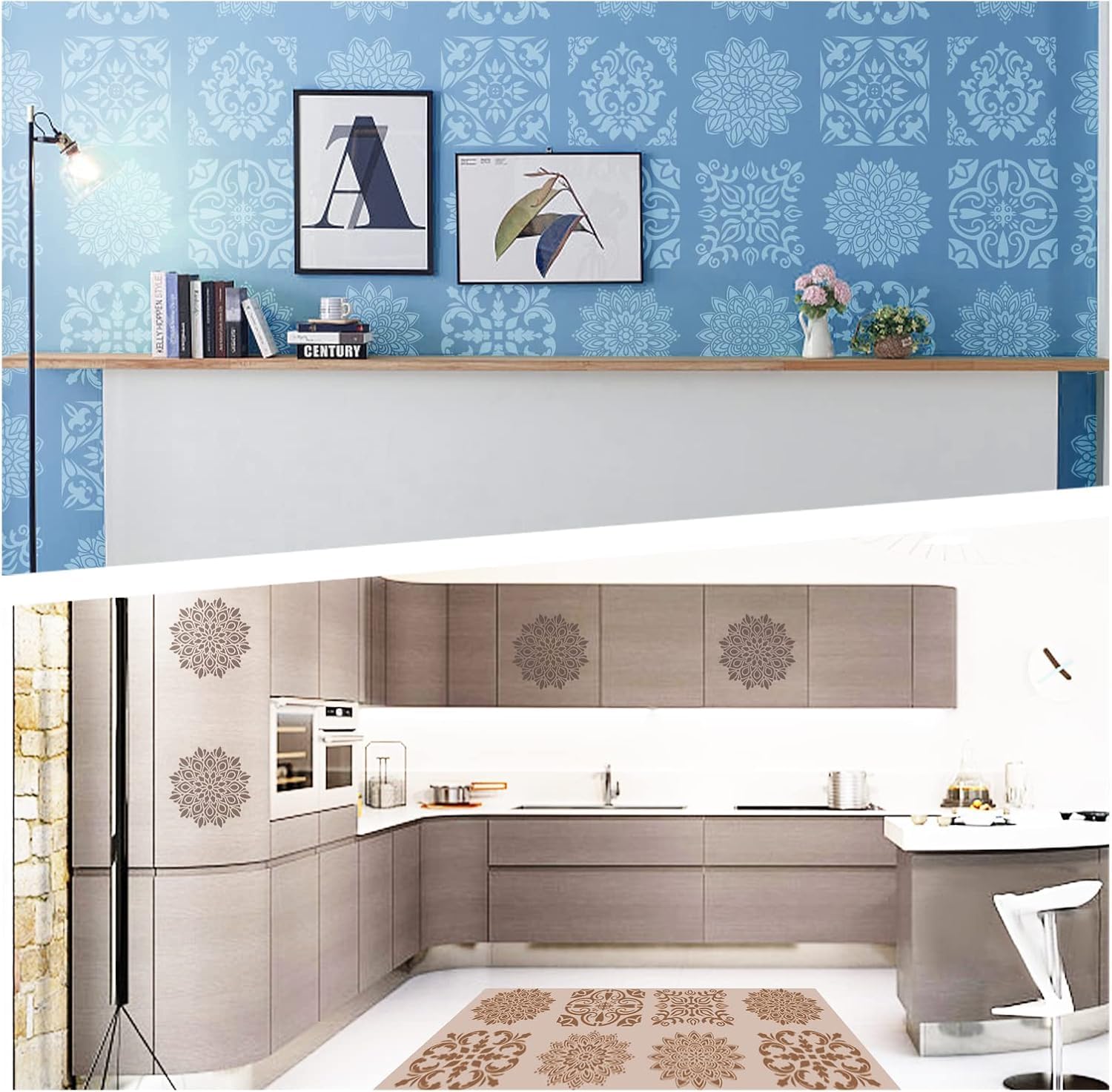 mandala tile stencil for home decor