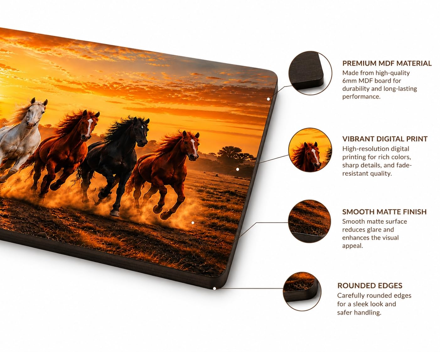 7 Horses Wall Art for Home and Office