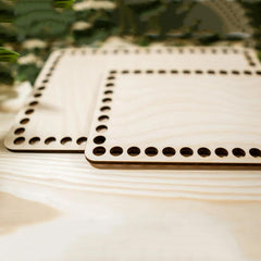 Cliths Pack of 2 Rectangle Wooden Basket Bases for DIY Crochet Baskets, Trays & Storage MDF Craft Shaper
