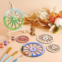 American Elm (10 Pieces Each) Wheel Shape MDF Cutouts Wooden Circles for DIY Crafts, Scrapbooking & Home Decor