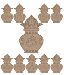 Decorative elements with Om symbol on a white background