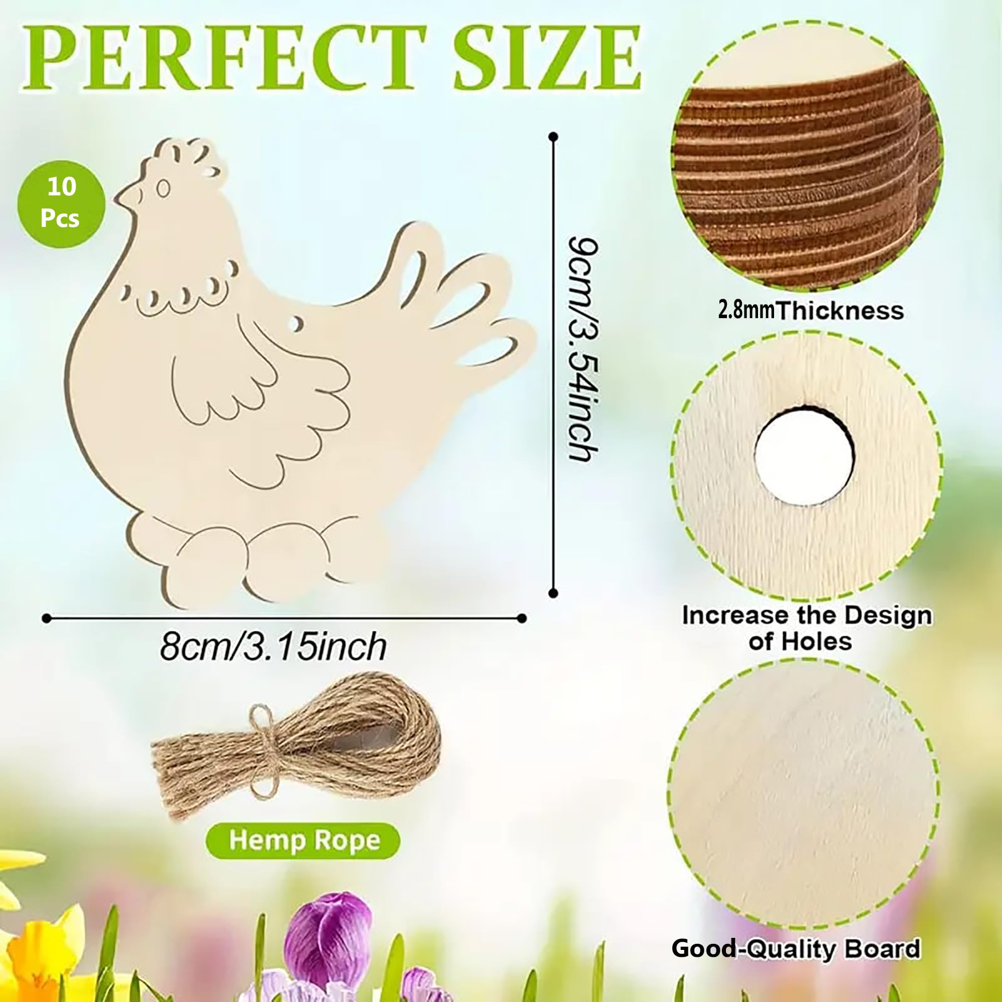 unfinished wooden easter hen cutouts for diy crafts