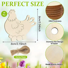 unfinished wooden easter hen cutouts for diy crafts