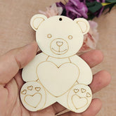 wooden diy love bear ornaments