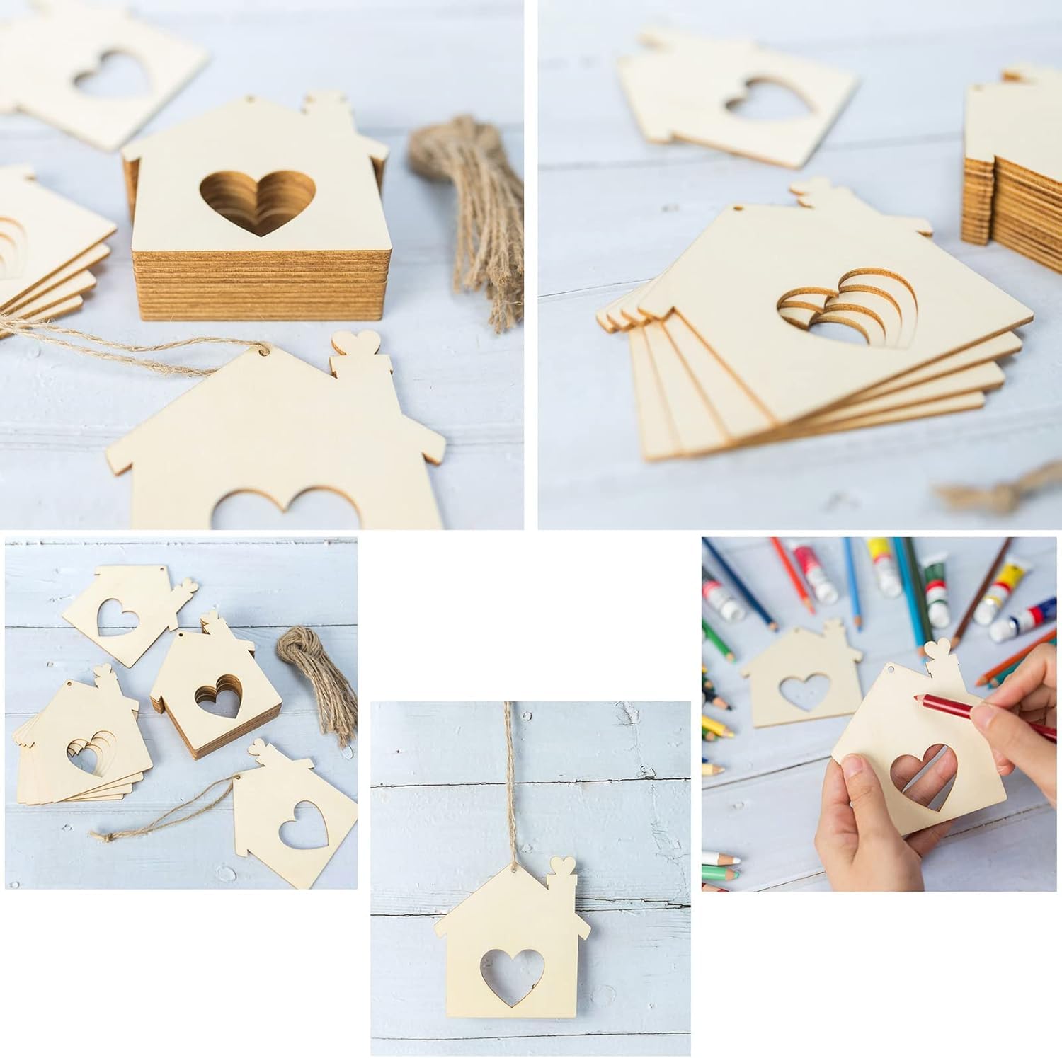valentine gift wooden heart tag
