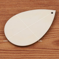 Cliths 30 Pcs Teardrop Wood Earring Blank Unfinished MDF Pendants for Jewelry Making & DIY Crafts (Lightweight, Beige)