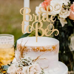 Cliths Wooden Bride Cake Topper Elegant Bridal Shower Cake Decor, Wedding, MDF "Bride" Sign for Wedding Parties