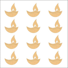 Repeating pattern of gold boat-shaped cutouts on a white background