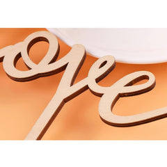 Cliths Wooden "Love" Cake Topper MDF Gift Boxed - Wedding, Valentine's, Food Safe & Paintable
