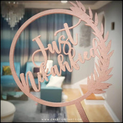 Cliths "Just Nikahfied" Wooden Cake Topper Muslim Wedding Cake Decor, Nikah Decoration MDF Islamic Wedding Topper