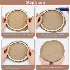 Cliths 11 Pcs Wooden Concentric Circle Cutout Set – Ideal for Pottery, Modeling, DIY Clay Craft