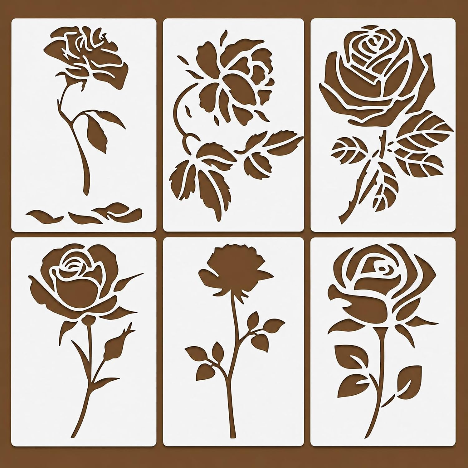 reusable rose painting stencil for diy crafts