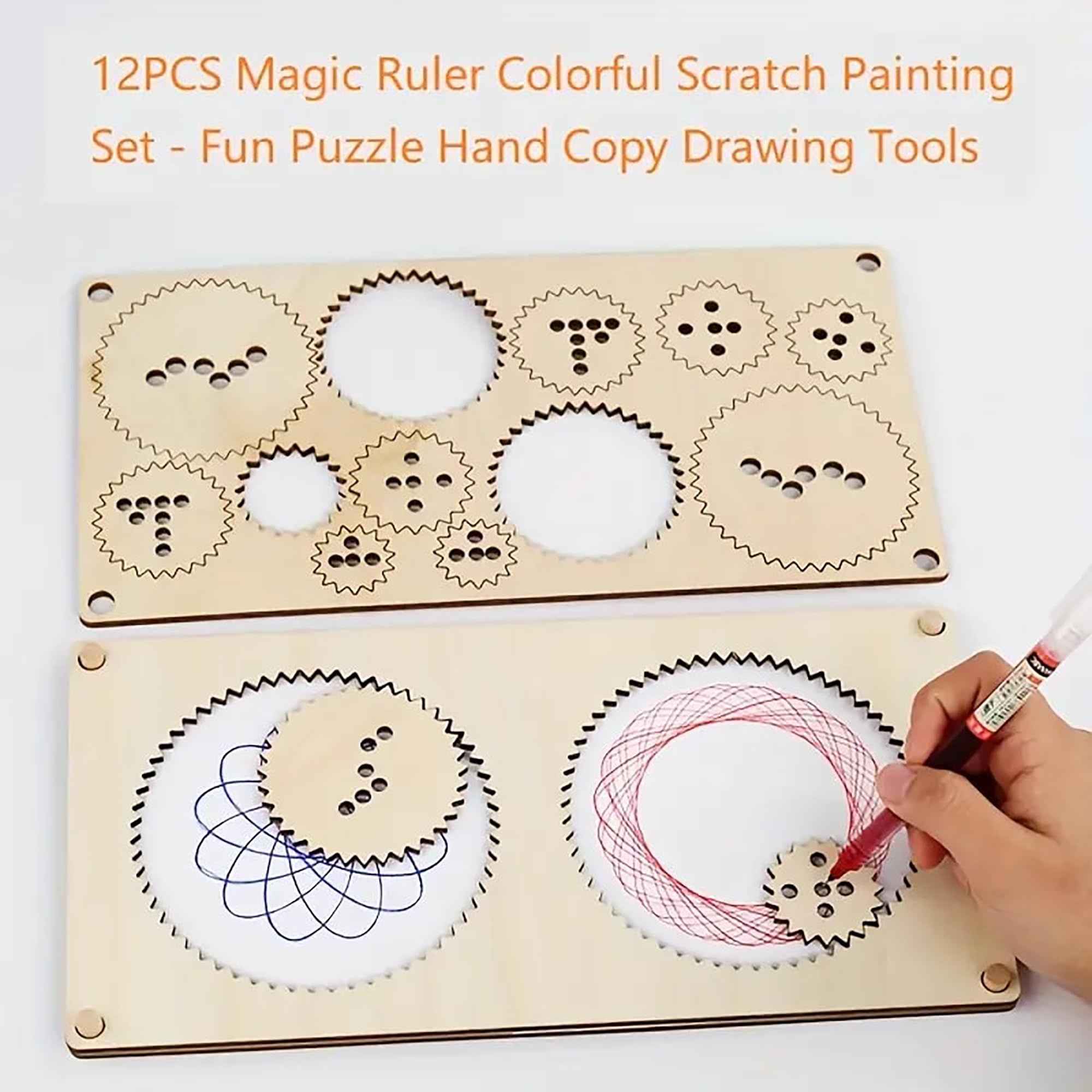 Children's tangram puzzle and drawing template kit