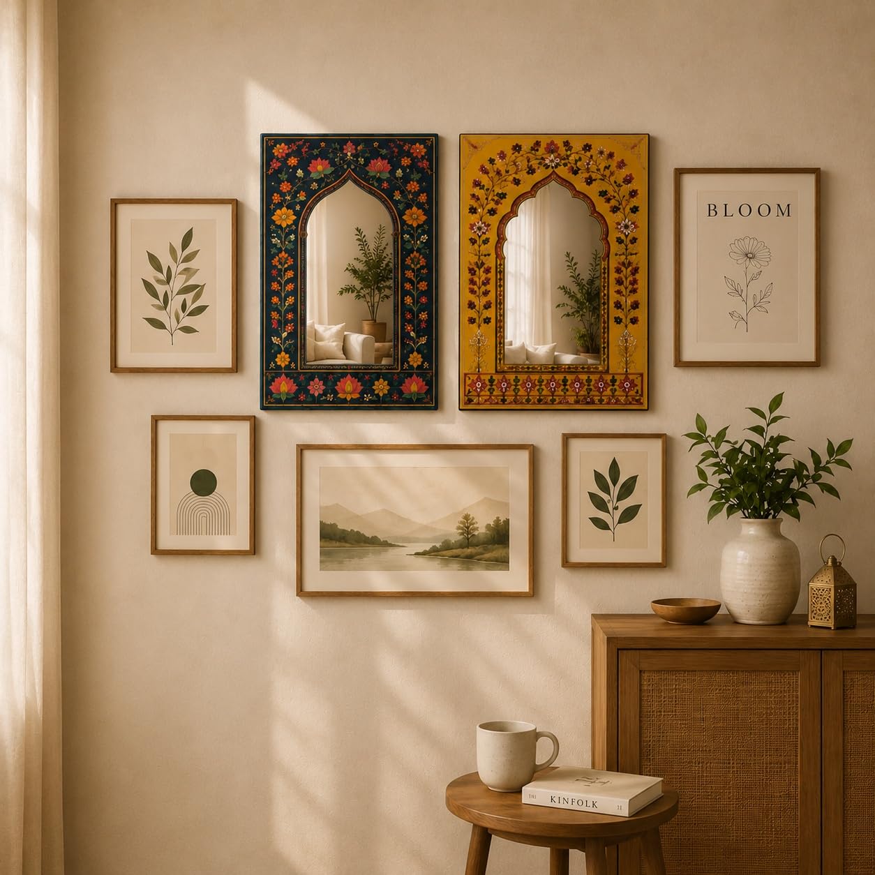 Acrylic Jharokha Mirror Wall Art for Home