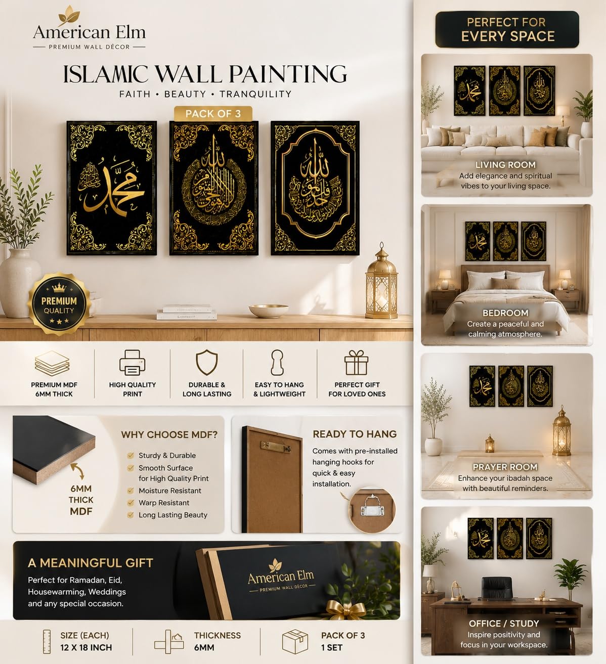 Arabic Calligraphy Art for Home Decoration