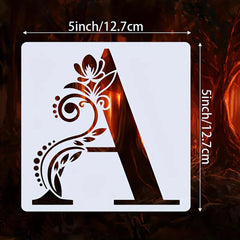 flower letter stencils a-z