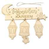 Cliths Ramadan Kareem Craft Kit for KidS DIY Paintable Islamic Lanterns Eid Gifts Children's Activity Wooden Ornaments