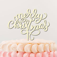 Cliths "Our First Christmas" Cake Topper Personalized Wooden Decor, Rustic & Holiday Wedding Cake Decoration
