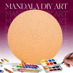 American Elm 3-Piece Art Board Set Pre-Marked MDF Circles for Lippan, Mandala & Art DIY Indian Craft Kit