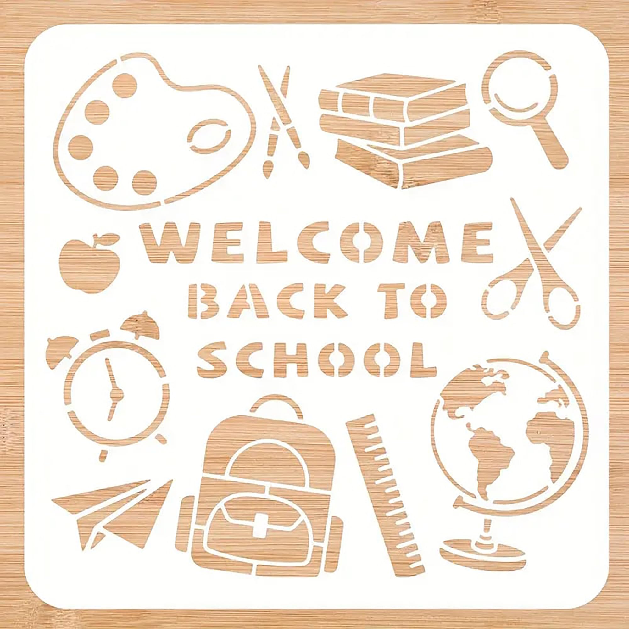 diy welcome back school stenci