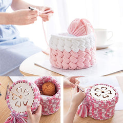 Cliths 3 Pcs Circular Wooden Basket Bases Crochet Bag Bottom Shapers for DIY Yarn Bags, Knitting Baskets & Craft Projects