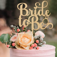 Cliths Wooden Bride Cake Topper Elegant Bridal Shower Cake Decor, Wedding, MDF "Bride" Sign for Wedding Parties