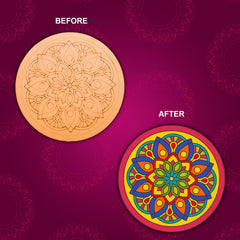 American Elm 3-Piece Art Board Set Pre-Marked MDF Circles for Lippan, Mandala & DIY Craft Kit Home Wall Decor