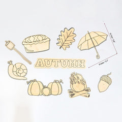 wooden autumn painting kit