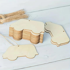 Cliths Wooden Bus Shape Cutouts Shapes for Kids DIY Painting School Projects Learning Boards Scrapbooking Decorations Art Base for Artists Teachers