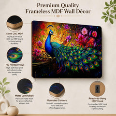 elegant peacock wall art for office
