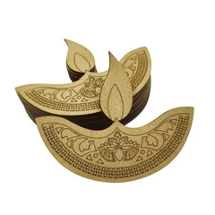 Cliths Pack of 12 Pre Marked Diya Cutouts for Diwali Decoration Easy to Colour and Paint DIY Craft Art and Craft Supplies (With Hole/Without hole)