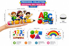 alphabet numbers shapes rainbow wall decor