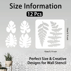 plant leaf stencil for wall art